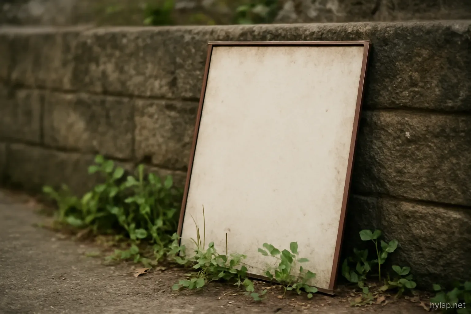 an empty estate agent window display board with blank white cards clipped in neat rows behind the glass